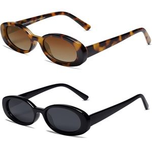 VANLINKER Polarized Retro Oval Sunglasses